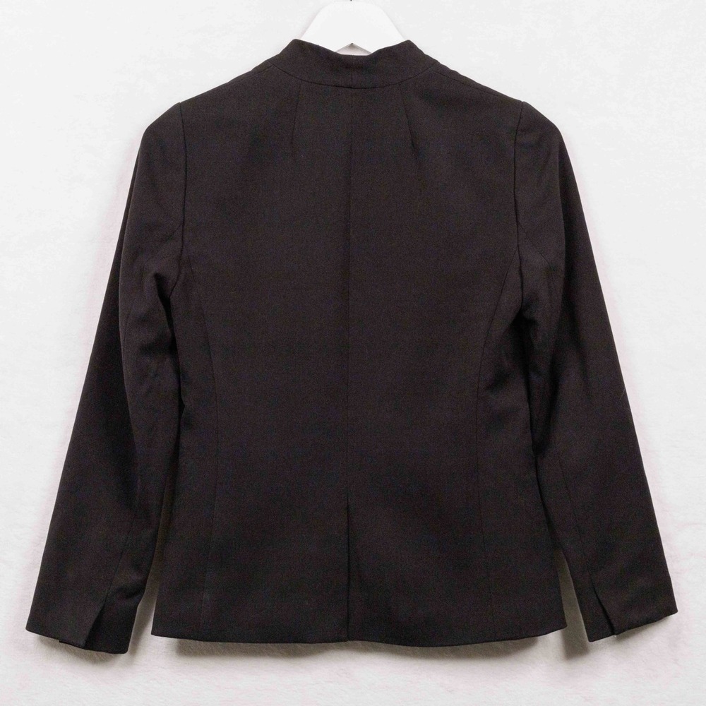 J CREW Broadway Collarless Tailored Blazer Jacket Office Corpcore Black Sz 00 - Picture 7 of 9
